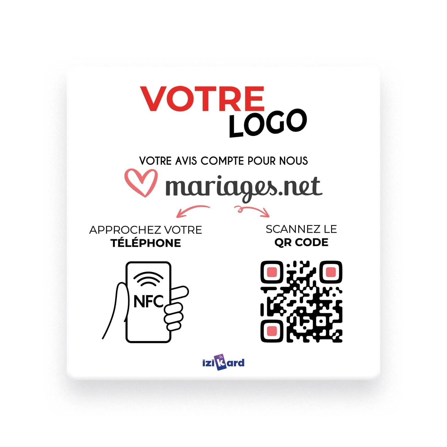 Plaque NFC Mariages.net PVC - Logo
