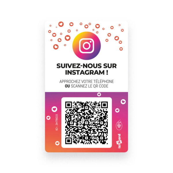 carte nfc instagram administrable en ligne