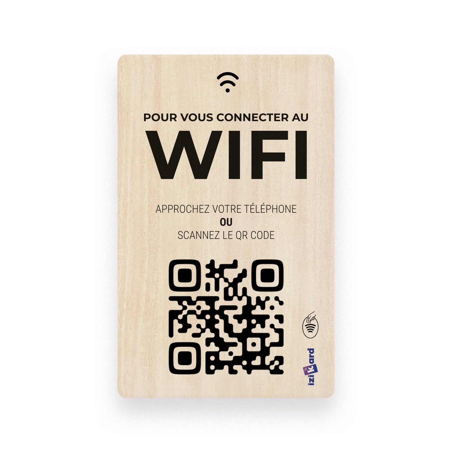 carte nfc bois pour connexion wifi