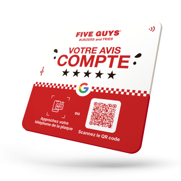 plaque nfc avis google restaurant five guys dijon