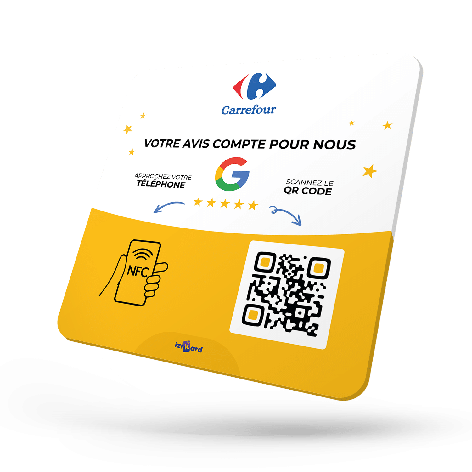 plaque avis google pour supermarché carrefour